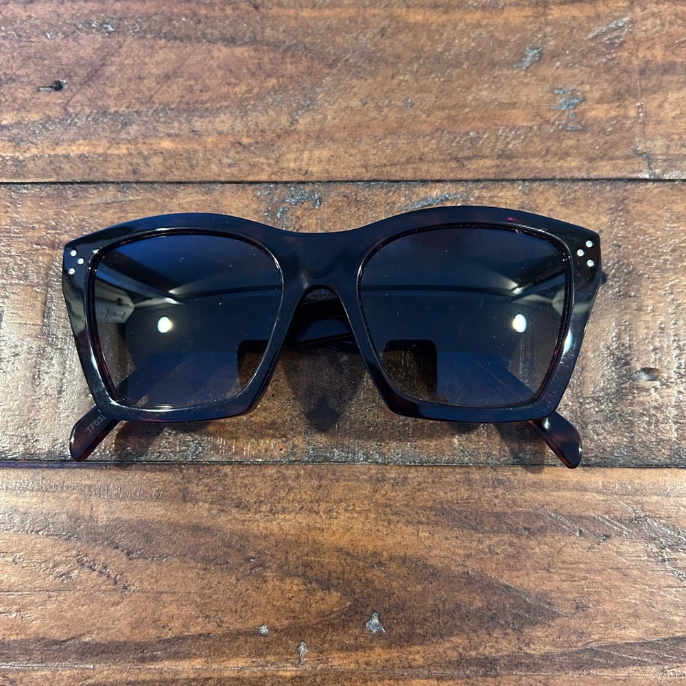 Celine 3 Dots 55mm Cat-Eye Brown Tortoise Frame&Dark Brown Gradient Lens w/Case - Picture 9 of 14